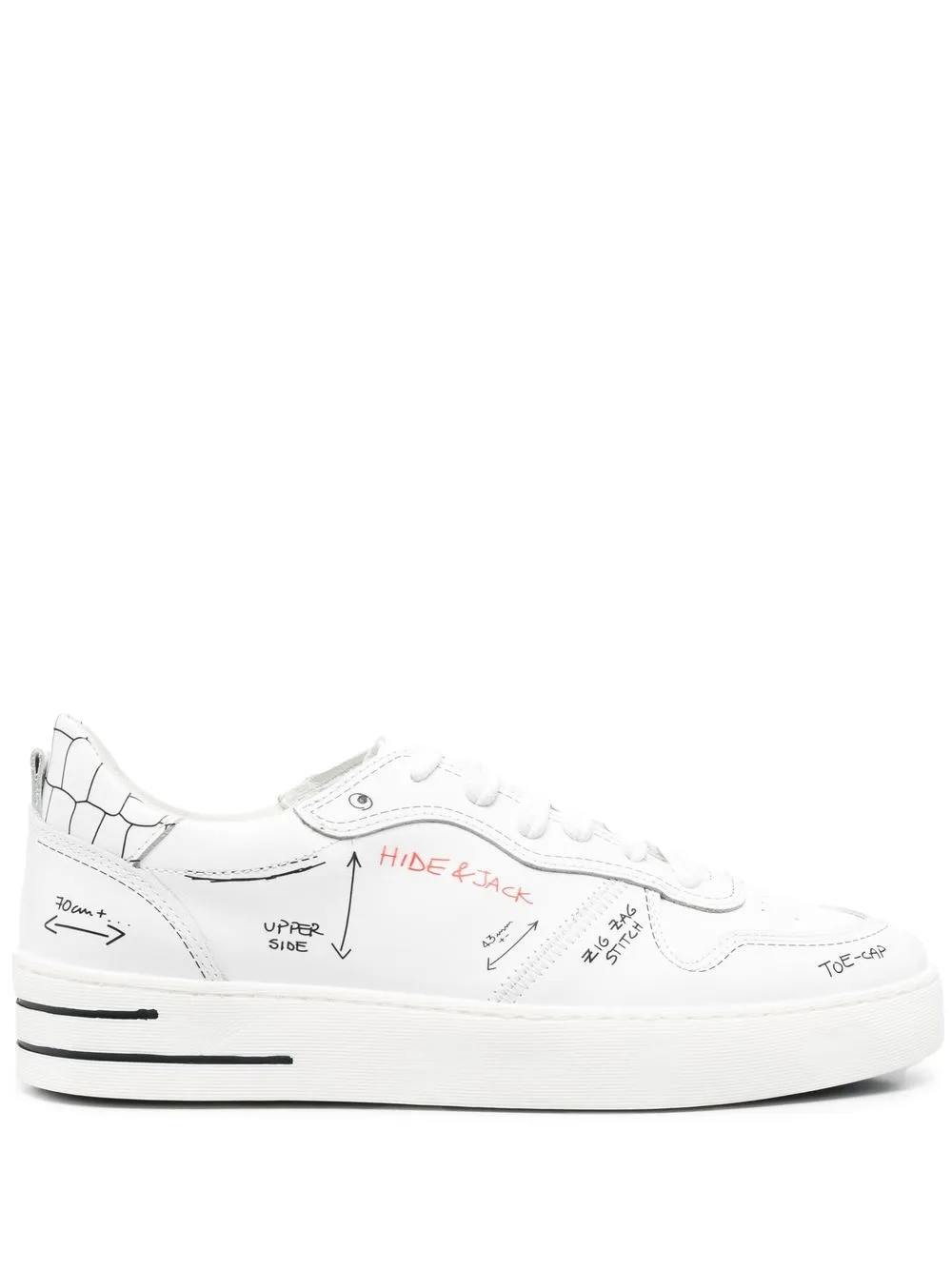 

Hide&Jack tenis bajos con estilo sketch - Blanco