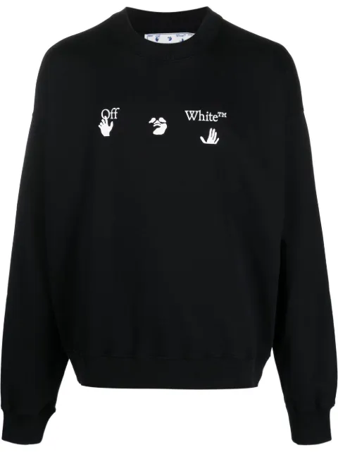 Off-White Swimming Man-logo cotton sweatshirt