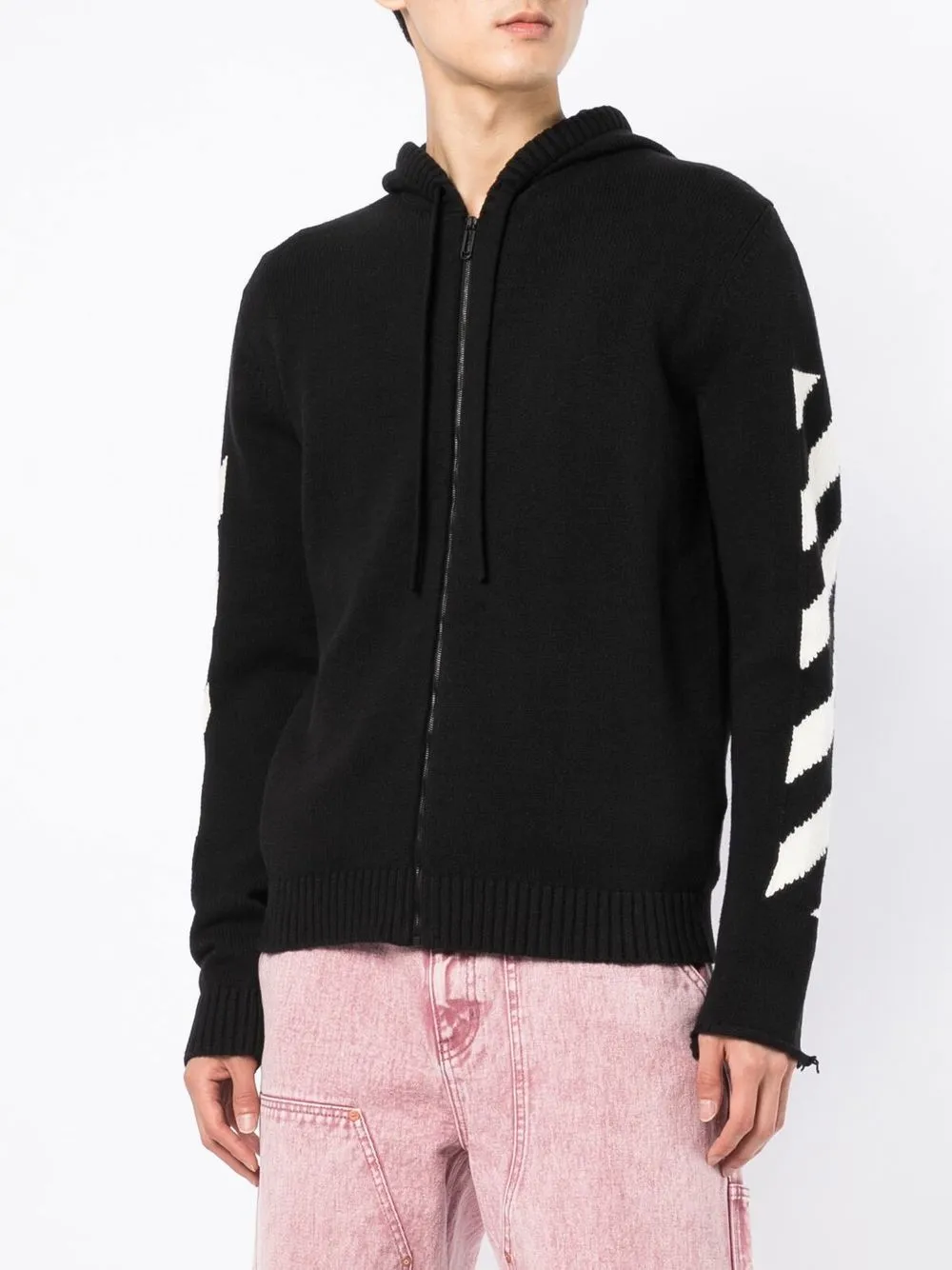  Off-white Sudadera Con Capucha Y Motivo De Rayas Diag - Negro 