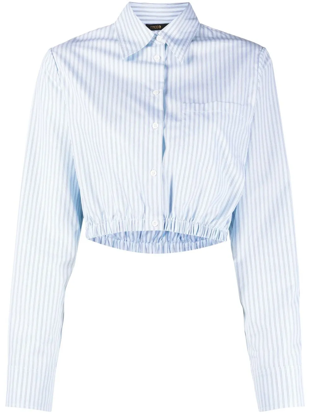 

Maje cropped striped shirt - Blue