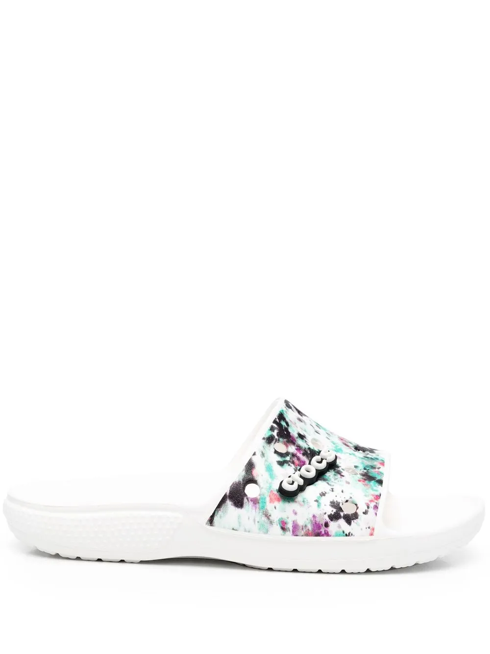 

Crocs logo-patch tie-dye sliders - White