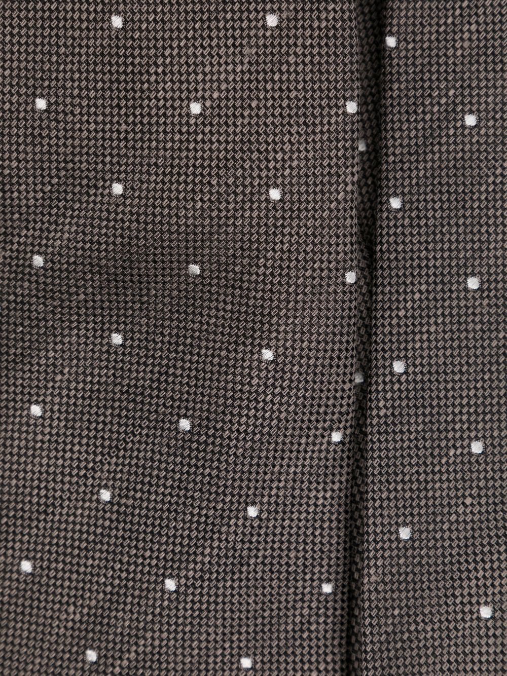 Shop Paul Smith Polka-dot Print Linen Tie In Brown
