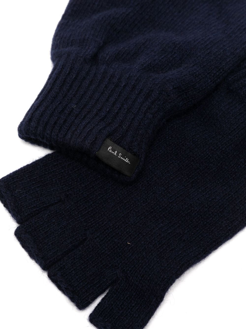 Shop Paul Smith Knitted Cashmere Fingerless Gloves In Blue