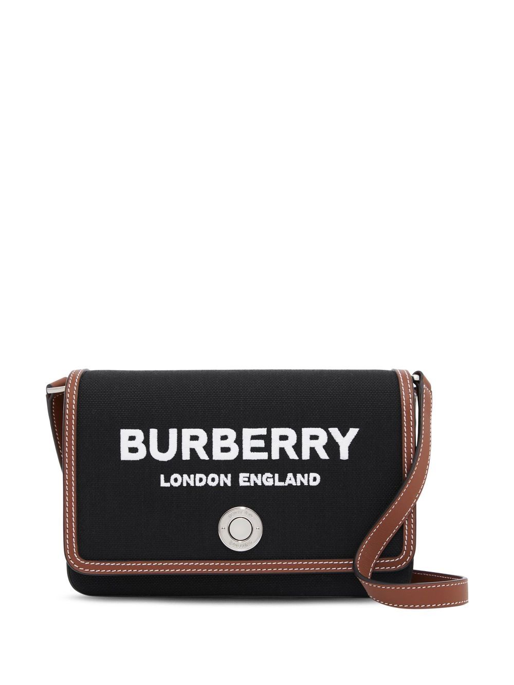 

Burberry bolsa crossbody con logo estampado pequeña - Negro