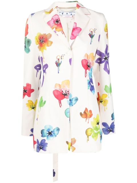 Off-White floral-print single-breasted blazer Women