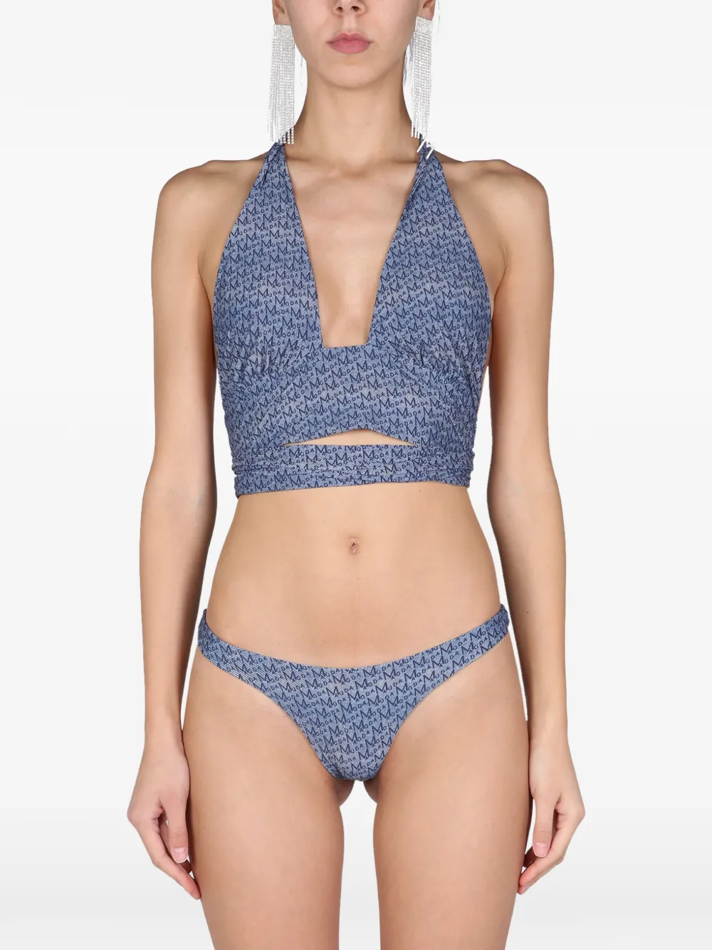 Magda Butrym Bikini mit Cut-Out - Blau