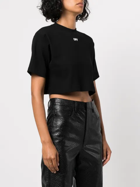 off-white logo印花短款t恤