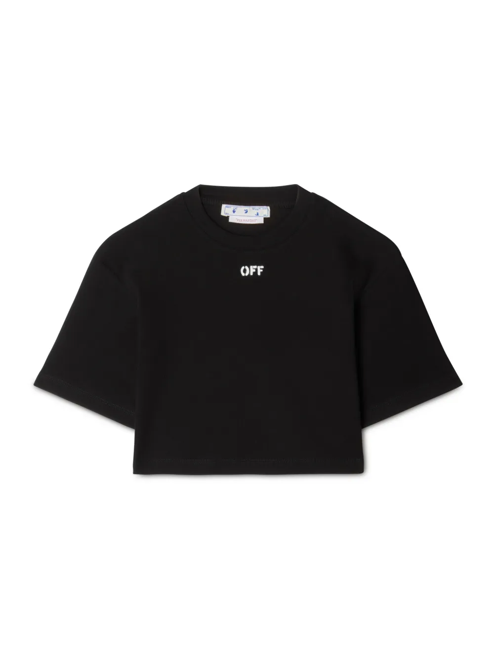 OFF STAMP RIBBED CROPPED TEE