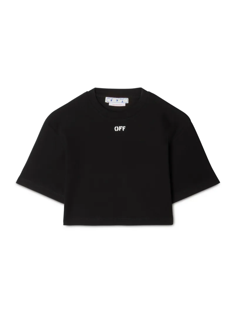 OFF STAMP GERIPPTES CROPPED T-SHIRT