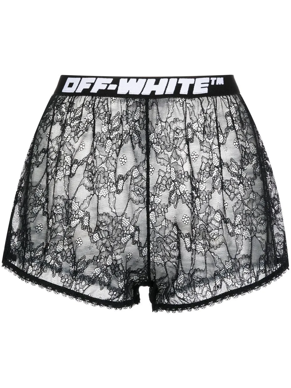 

Off-White shorts de encaje con logo - Negro