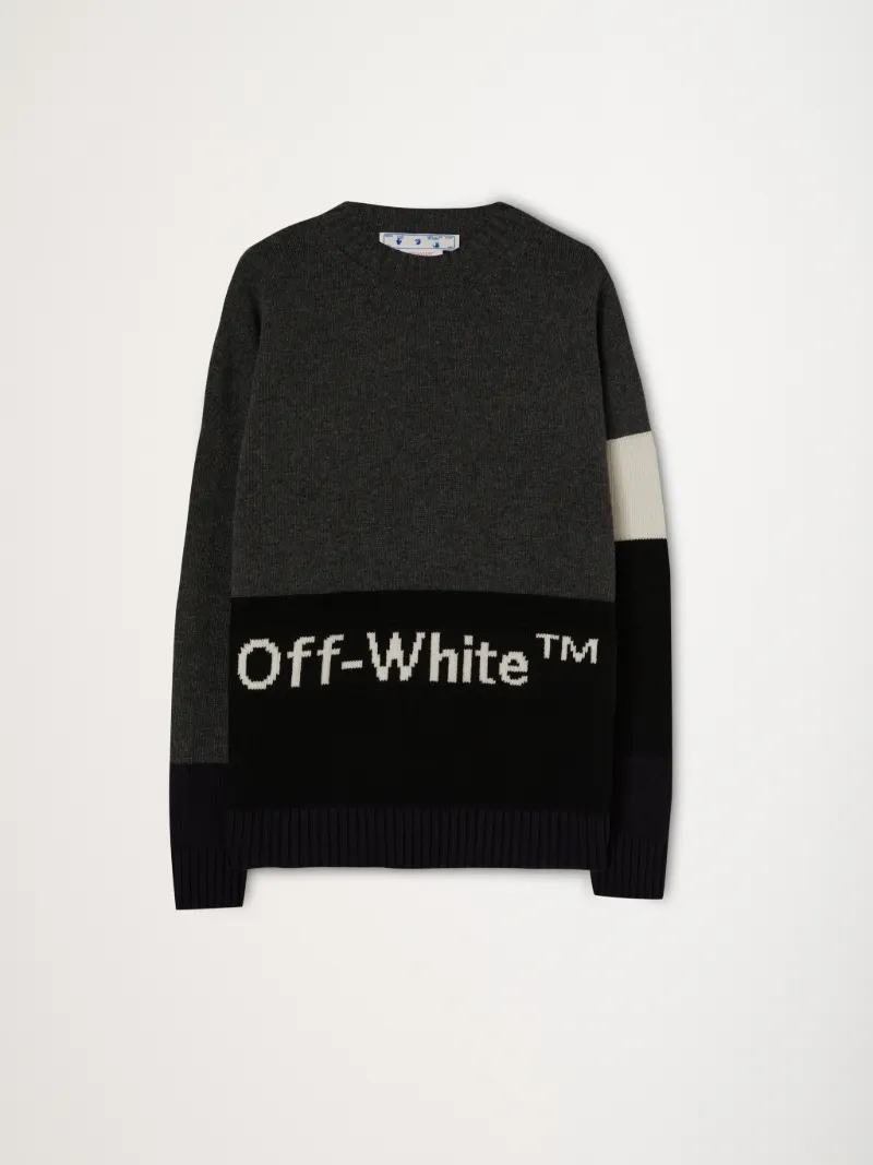 COLOR BLOCK OFF CREWNECK