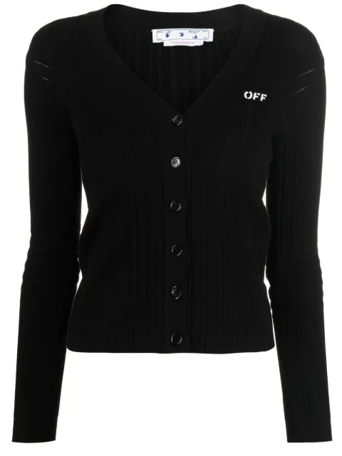 Off-White Cardigan mit Logo-Print