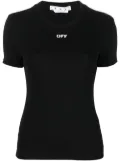Off-White logo-print ribbed T-shirt - Black