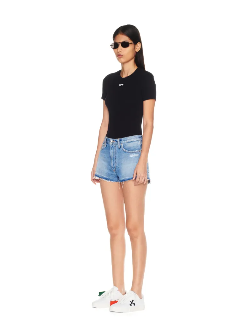 OFF STAMP GERIPPTES BASIC T-SHIRT