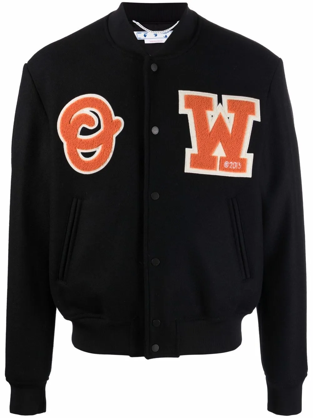 

Off-White logo-patch varsity jacket - Black