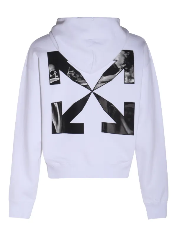【Off White】CARAVAG ARROW OVER HOODIE ★関税送料込み Off-White Caravaggio Arrow Over Hoodie | White | FARFETCH