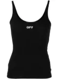 Off-White logo-print scoop-neck tank top - Black
