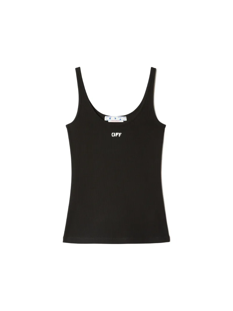 OFF STAMP GERIPPTES TANK TOP