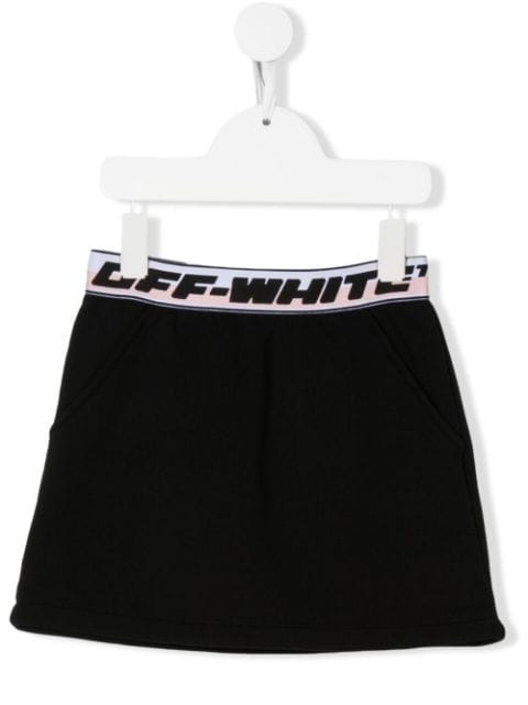 Off-White Kids logo embroidered mini skirt