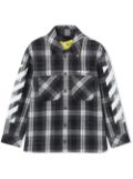 Off-White Kids check-pattern button-up shirt - Black