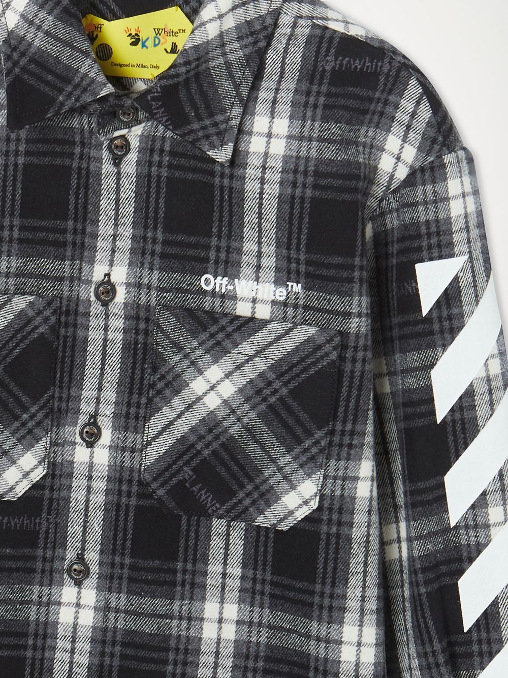 Shop Off-white Check-pattern Button-up Shirt In Black