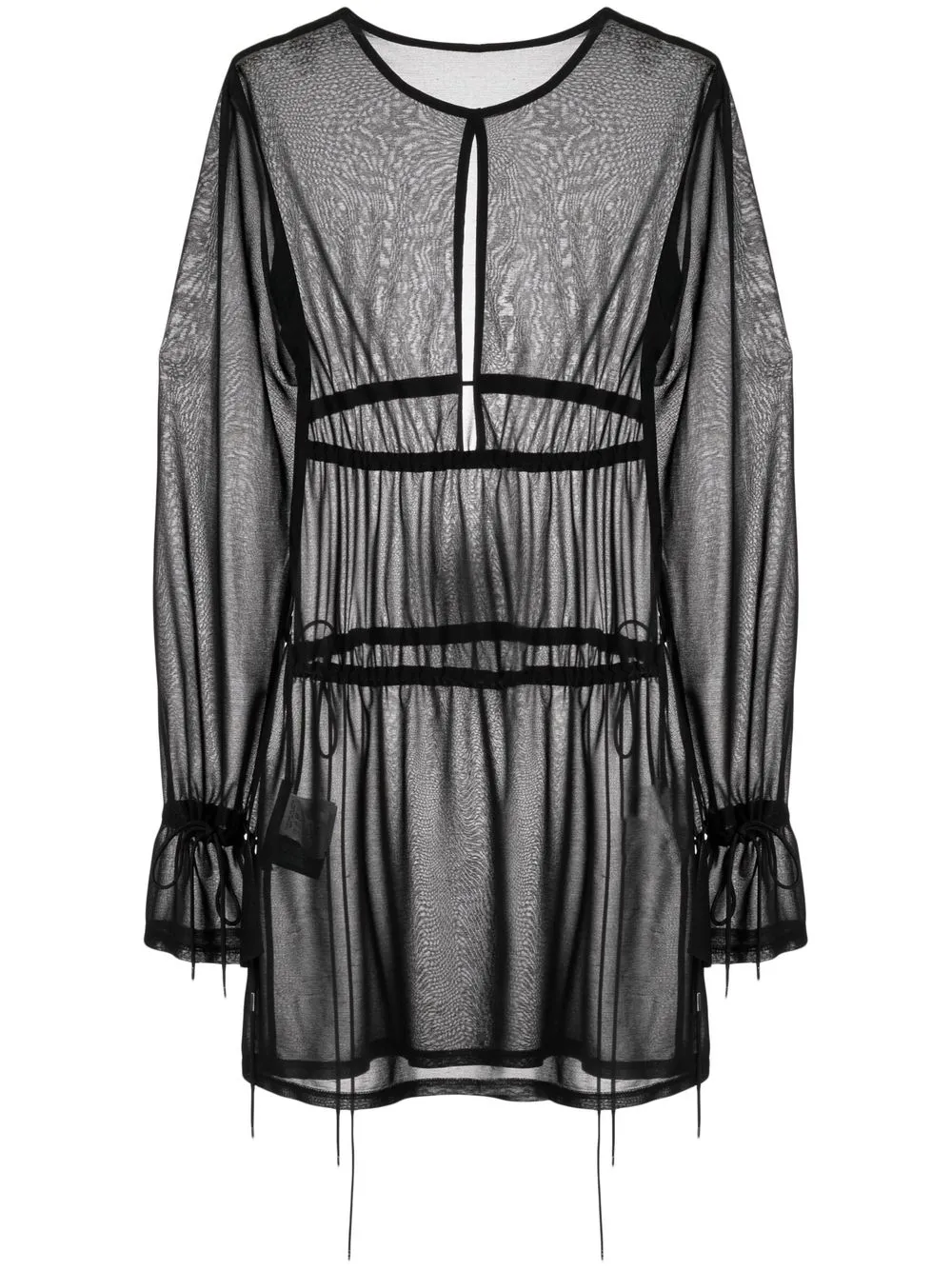 

Yohji Yamamoto sheer pleated blouse - Black