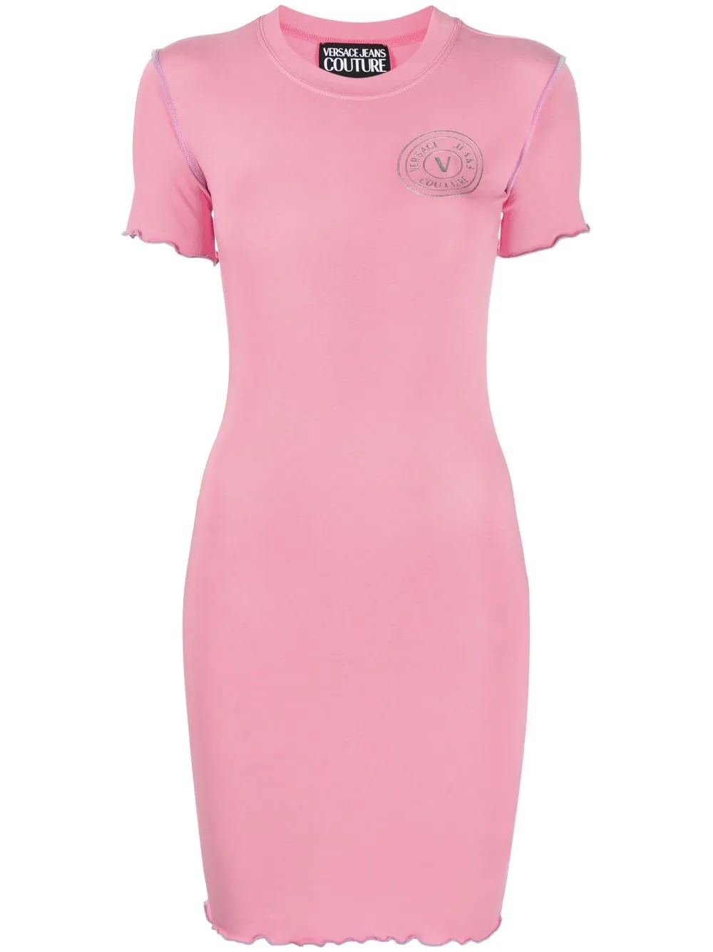 

Versace Jeans Couture vestido estilo playera con logo estampado - Rosado