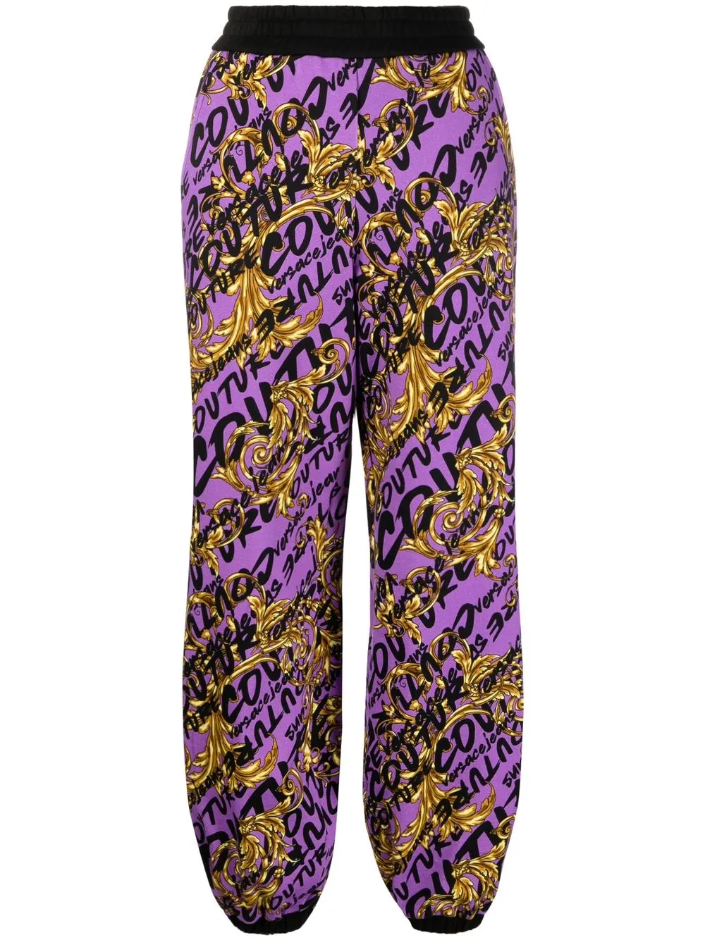 

Versace Jeans Couture pants con logo estampado - Morado