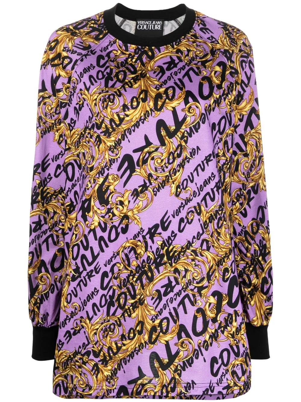 

Versace Jeans Couture Barocco logo-print jumper dress - Purple