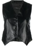 Manokhi Harlow cropped leather vest - Black