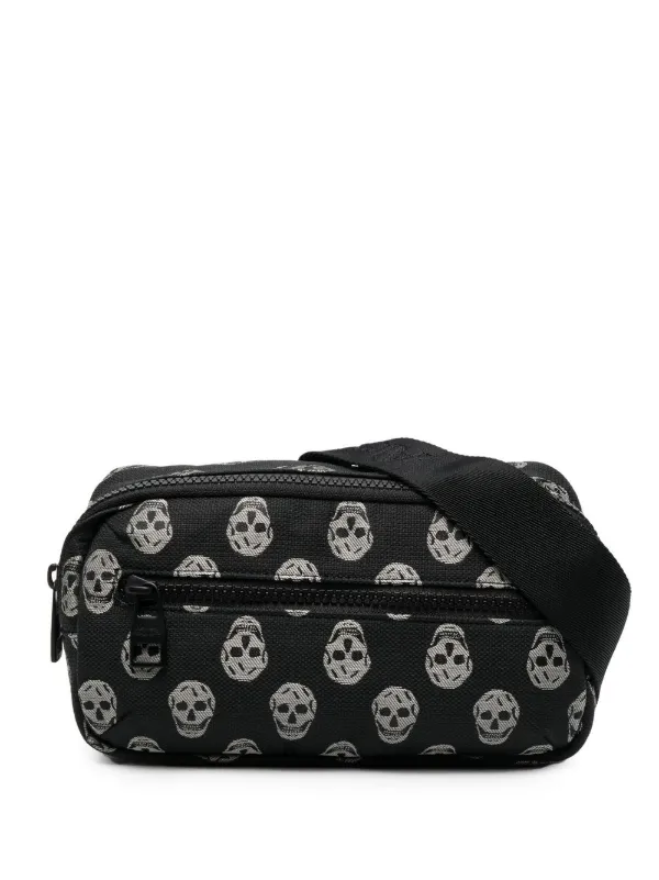 Alexander McQueen black Biker Skull Belt Bag