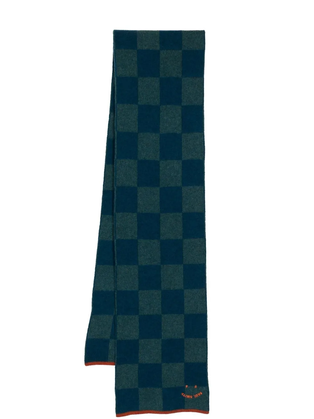 

PS Paul Smith checkerboard wool scarf - Blue
