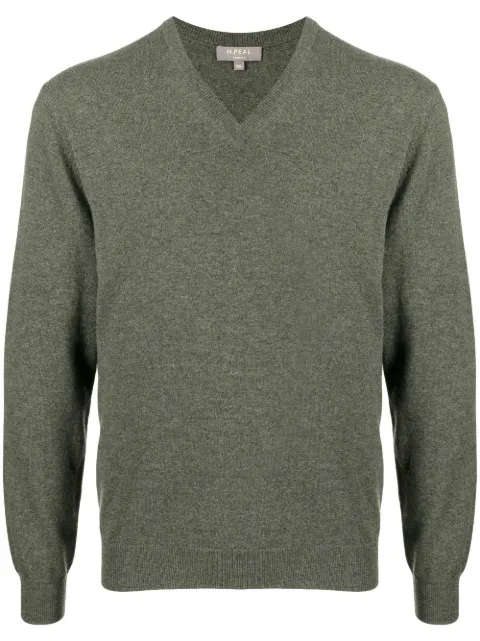 N.Peal organic-cotton v-neck jumper