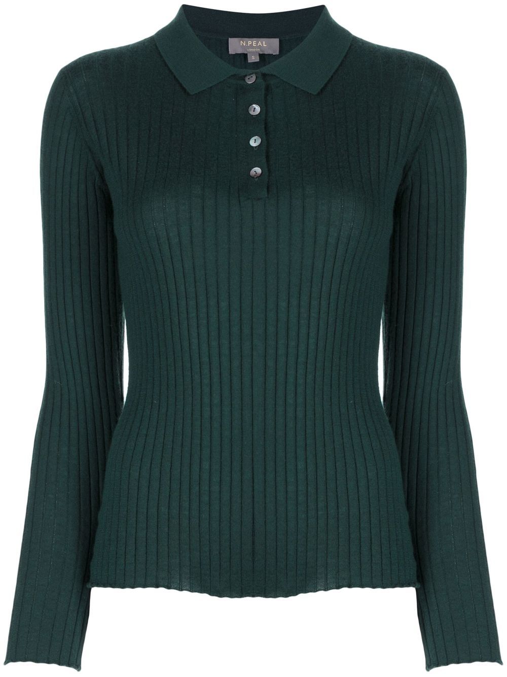 

N.Peal ribbed-knit polo jumper - Green