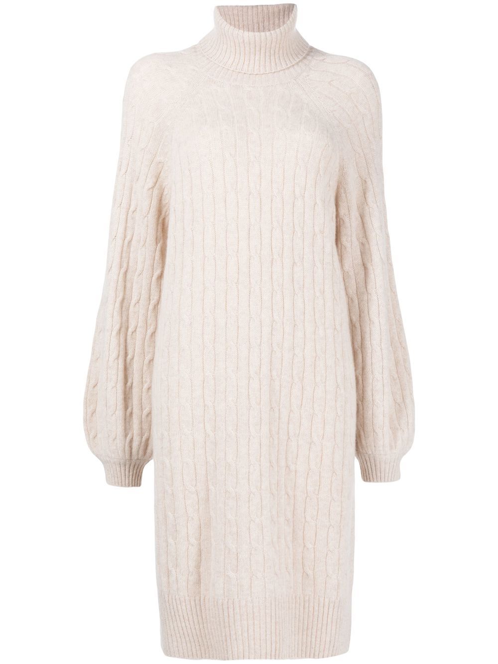 N.peal Cable-knit Organic Cashmere Dress In White