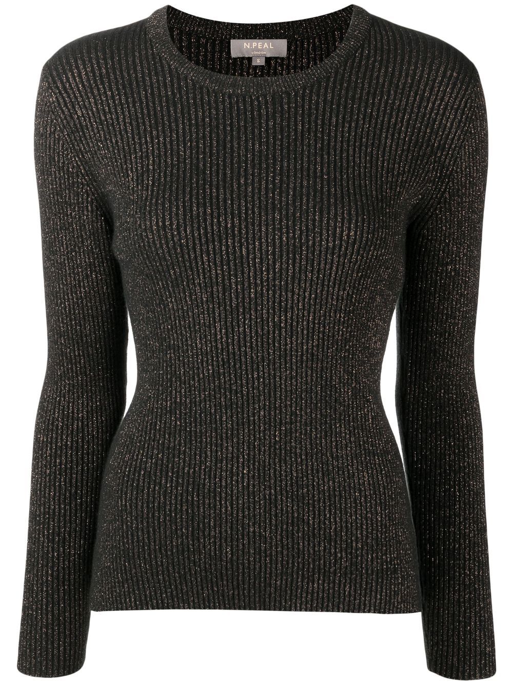 N.Peal metallic-thread cashmere jumper - Black