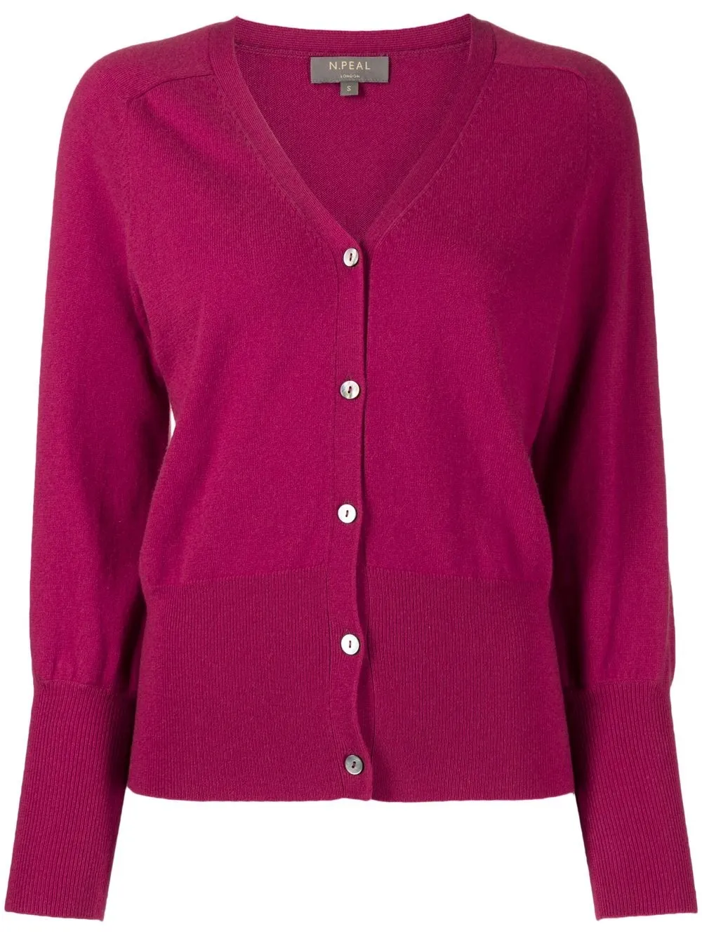 

N.Peal knitted organic cashmere cardigan - Purple