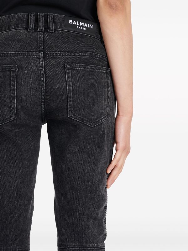 Balmain Grey Slim Six-Pocket Jeans Balmain