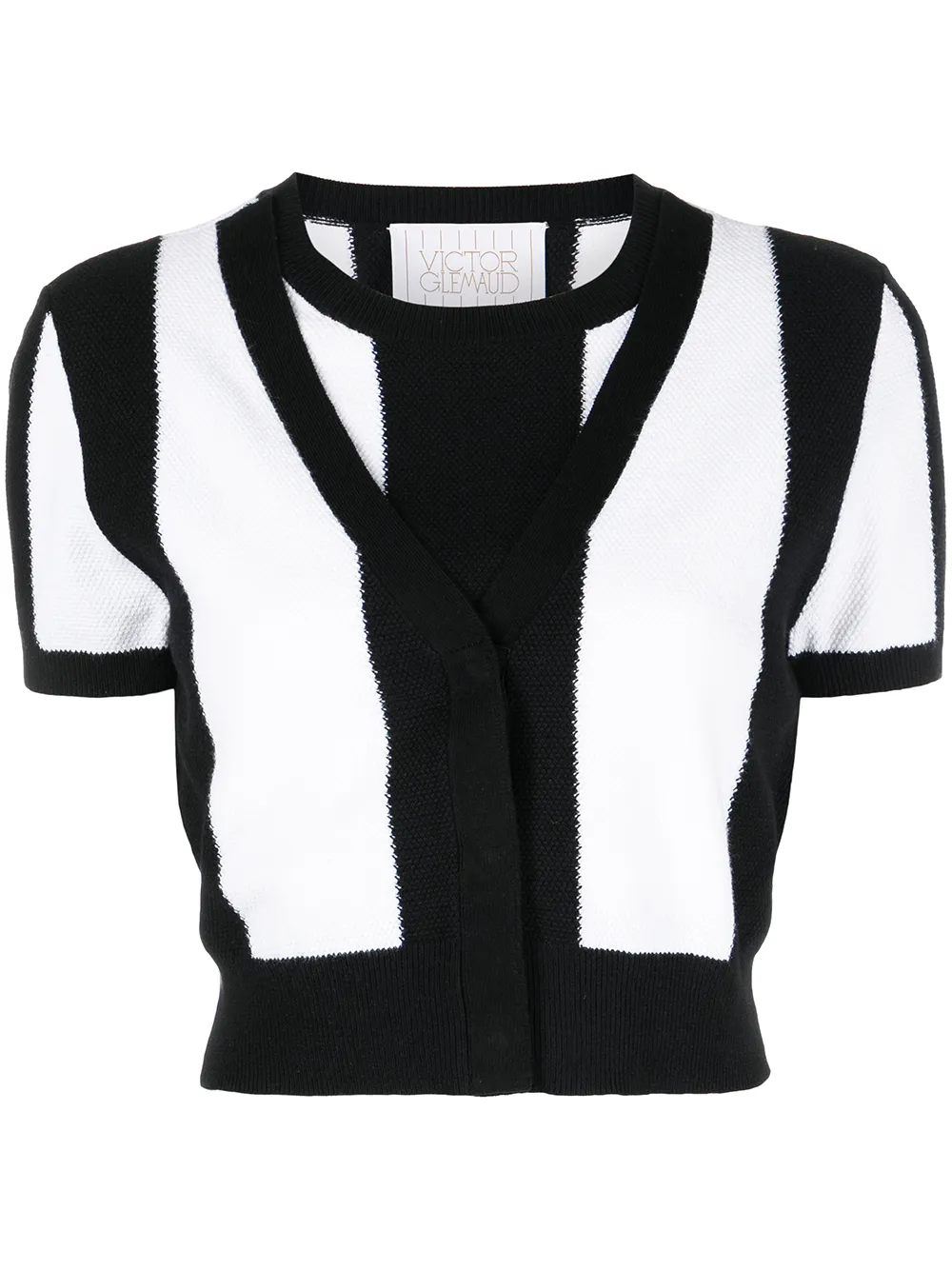 

Victor Glemaud two-tone knitted crop top - Black