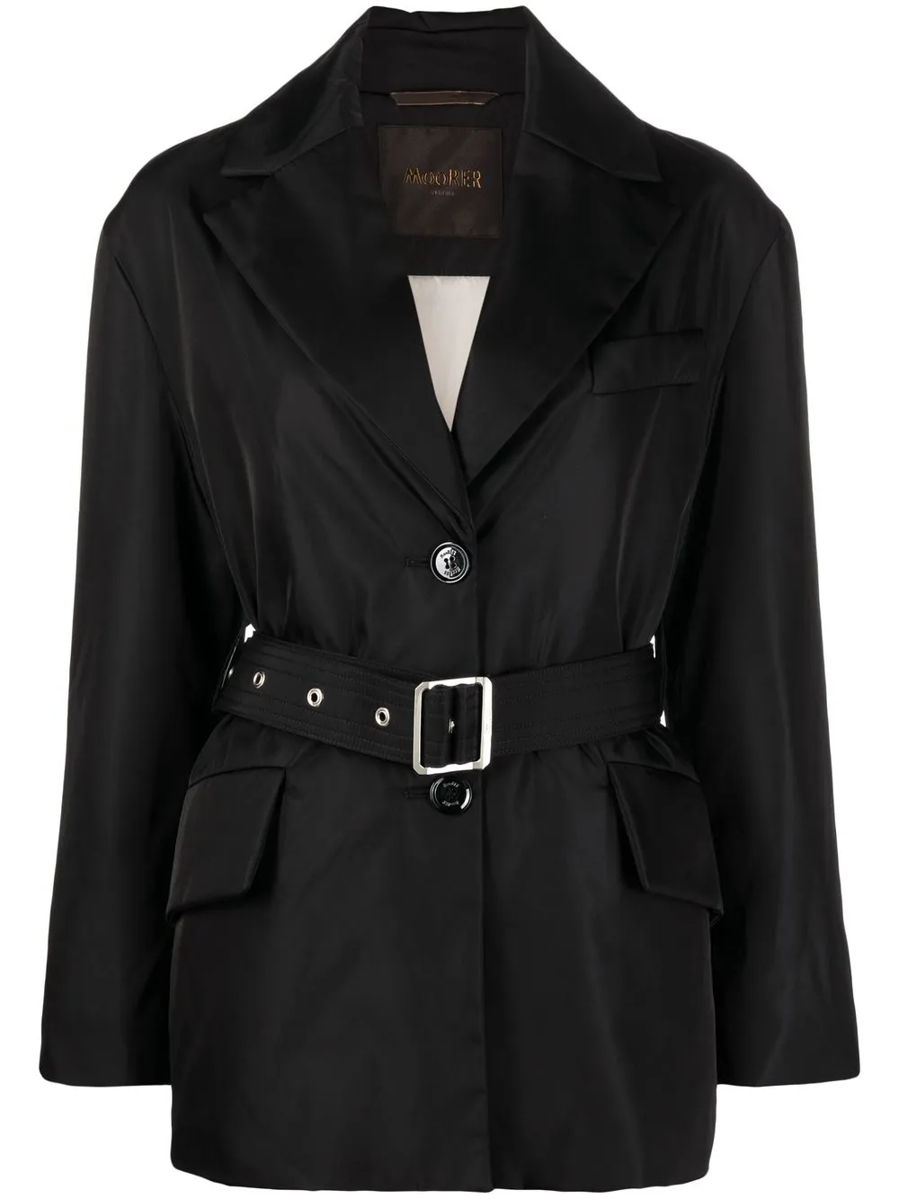 

Moorer short belted trench coat - Black