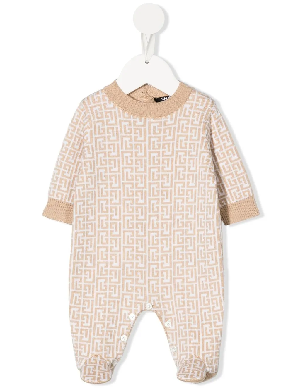 

Balmain Kids Greca-print baby grow set - Neutrals