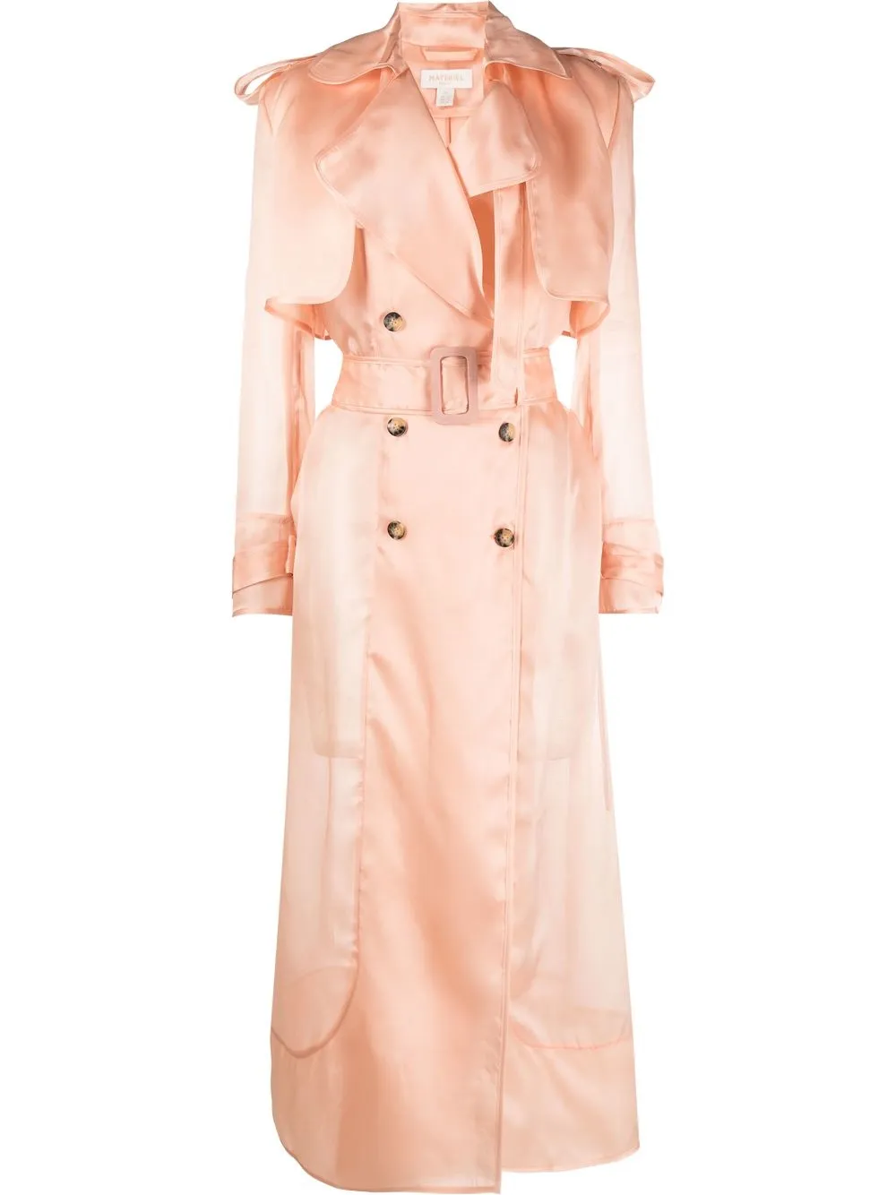 Pink silk shop trench coat