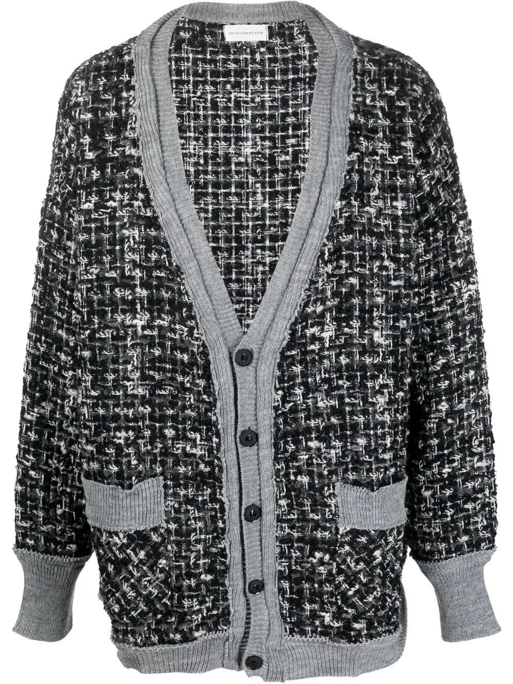 

Faith Connexion V-neck tweed cardigan - Black