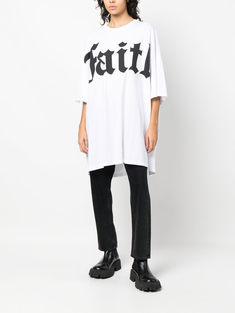 Shop Faith Connexion Logo-print Cotton T-shirt In White