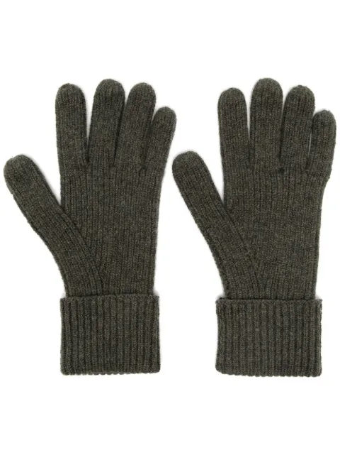 N.Peal ribbed-knit organic-cashmere gloves