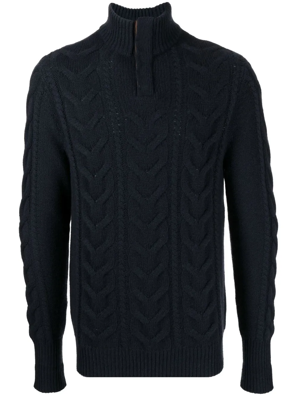 

N.Peal buttoned chunky knit jumper - Blue