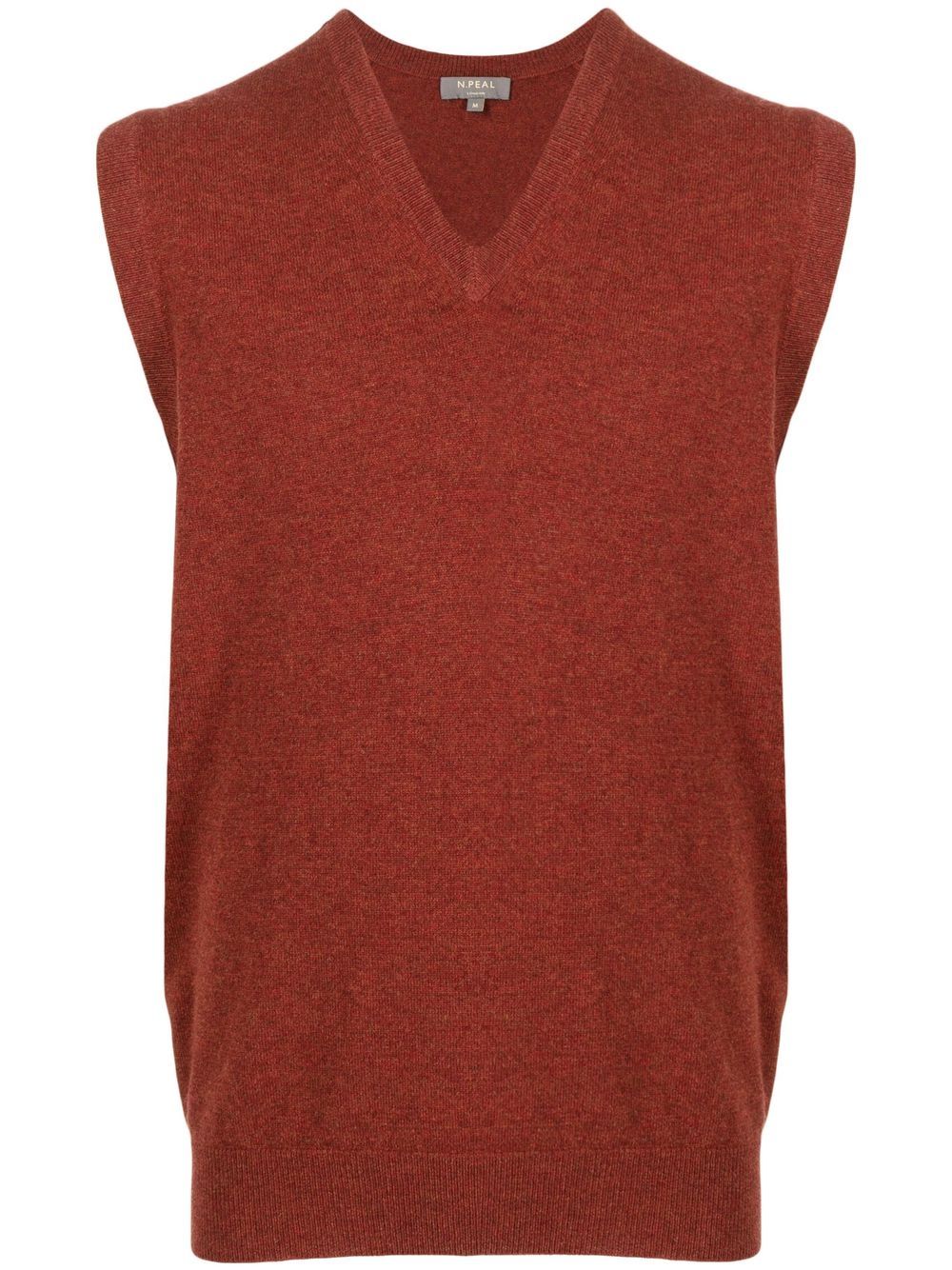 N.Peal sleeveless organic-cotton sweater vest - Red