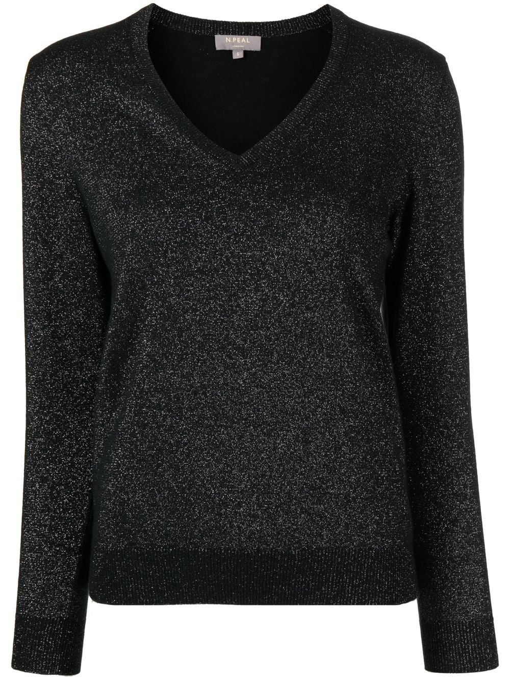 N.Peal sparkle-knit cashmere jumper - Black