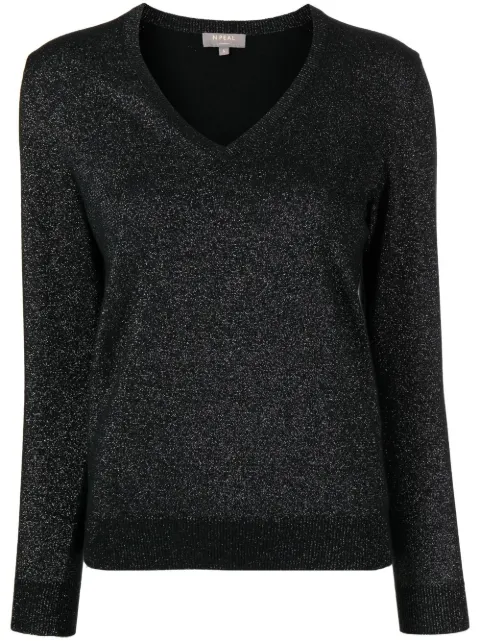 N.Peal sparkle-knit cashmere jumper