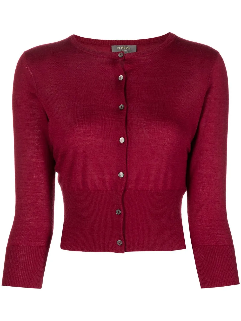 

N.Peal fine-knit round-neck cardigan - Red